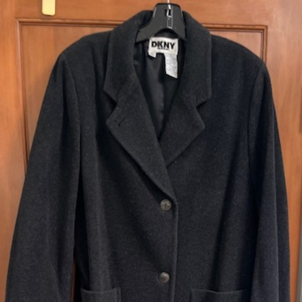 DKNY vintage cashmere and wool winter coat, gray